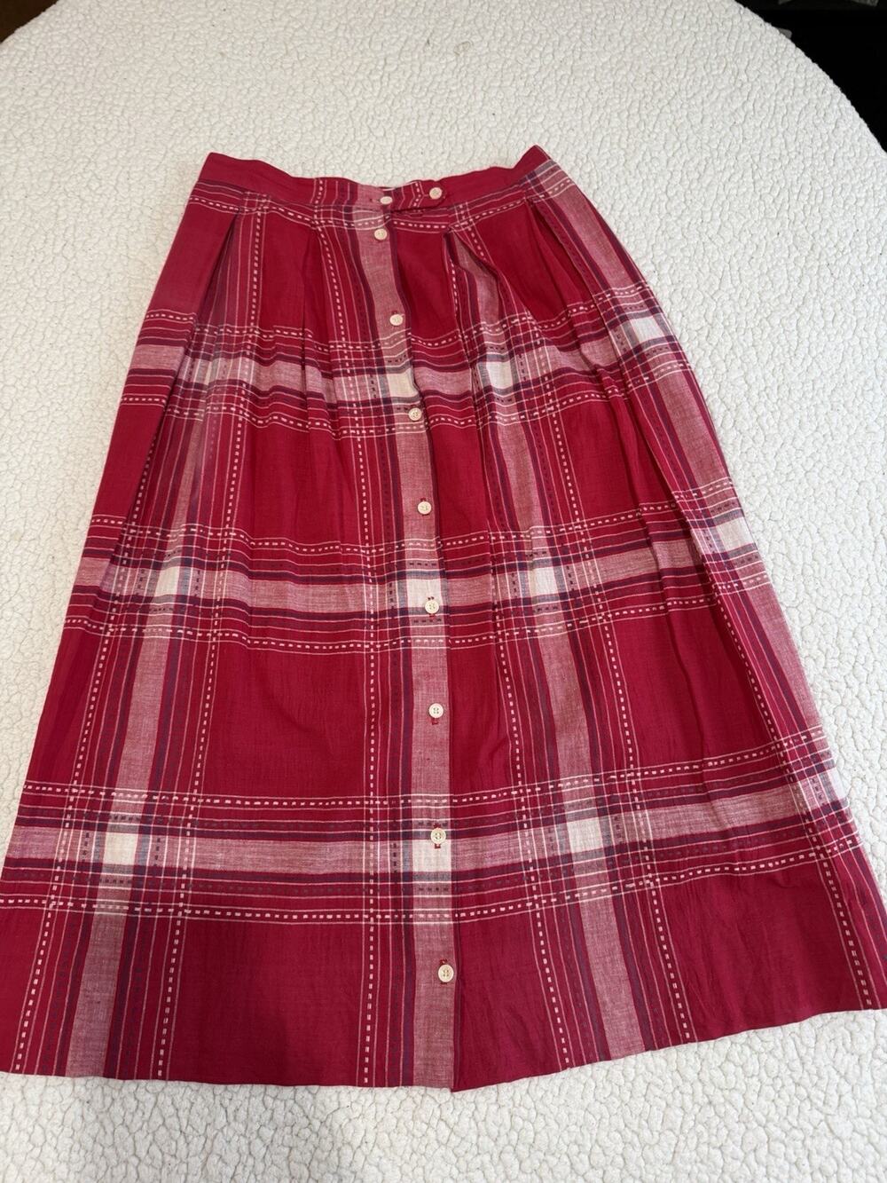 Vintage Geoffrey Schilling by Corbin Waist Plaid Country Western Button Down Red